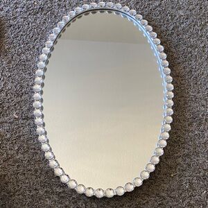 Elegant Oval Crystal-Trimmed Wall Mirror